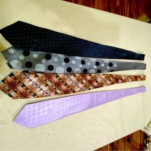 Lot of 4 neck ties for tall man.  Various makers